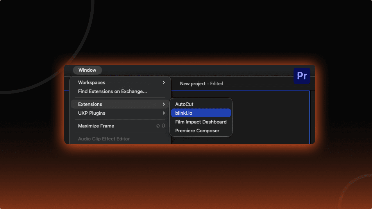 Premiere Extension Menu